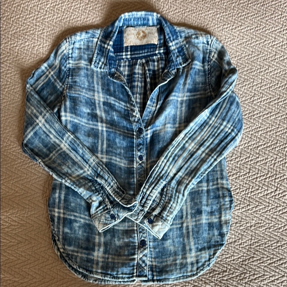 Bella Dahl Blue Plaid Blouse